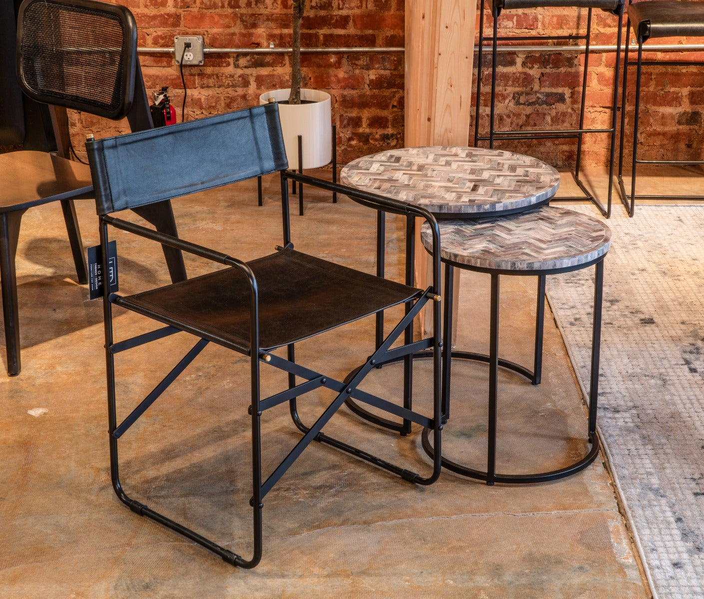 20" Chevron Bone Inlay Nesting Tables