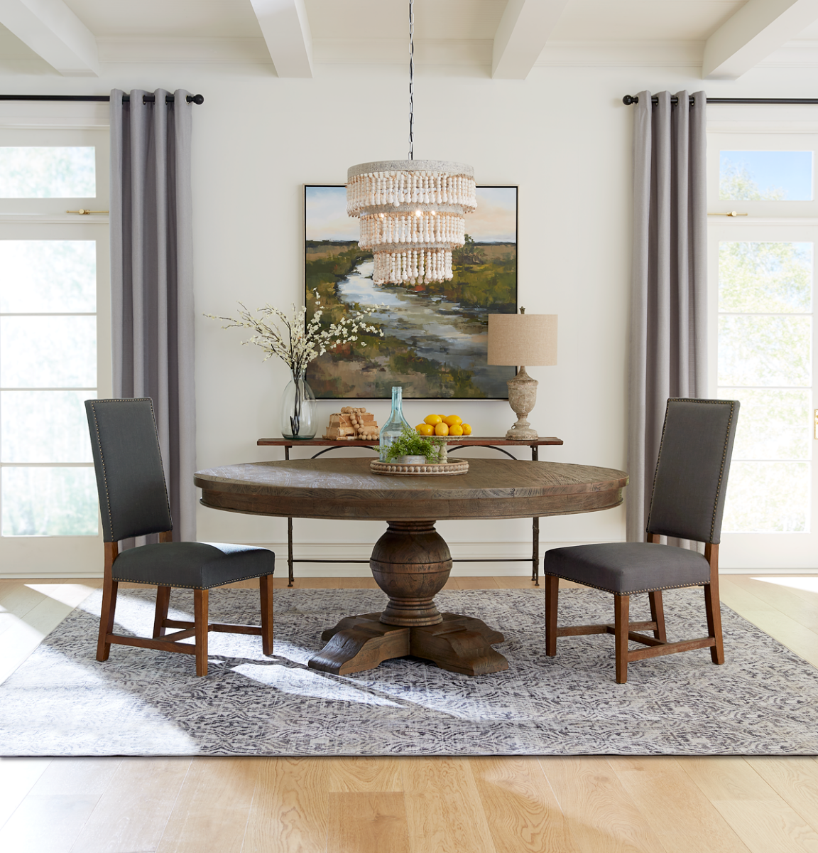 48" Weathered Teak Mango Wood Round Table