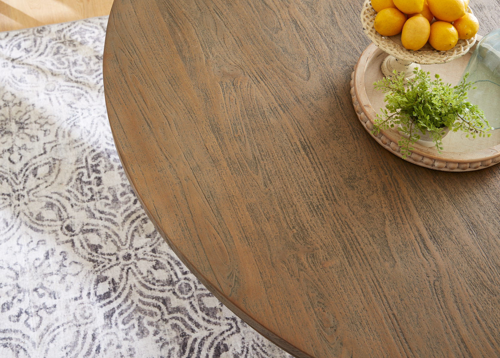 48" Weathered Teak Mango Wood Round Table