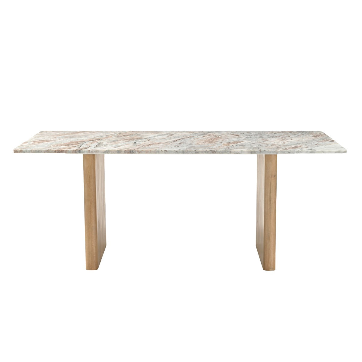 76" Toronto Marble and Light Mango Dining Table