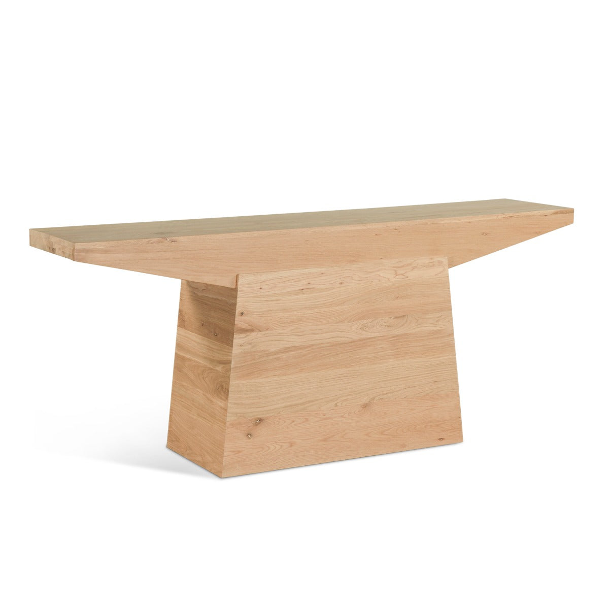 68" Natural Oak Wood Console Table
