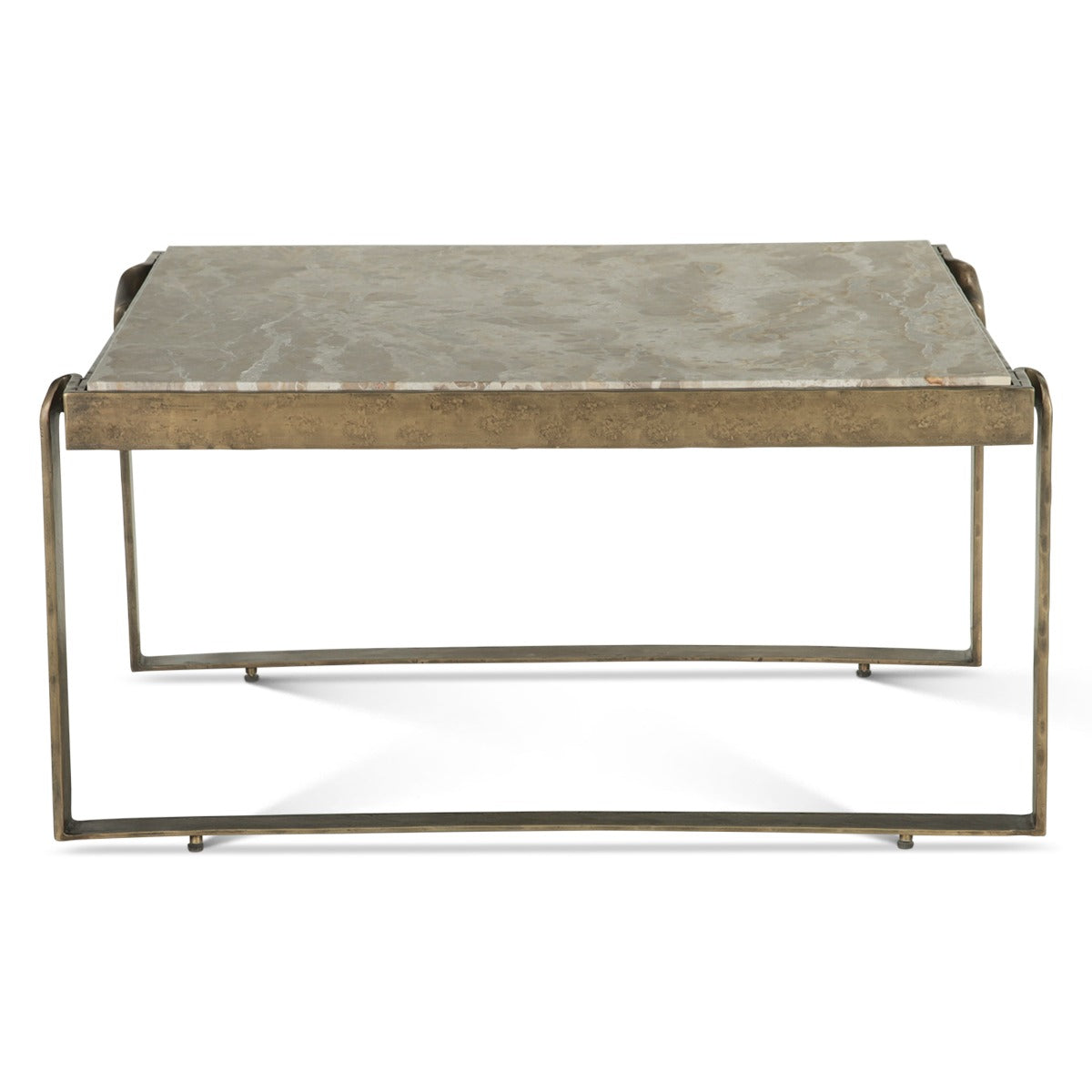 32" Capri Beige Marble Coffee Table