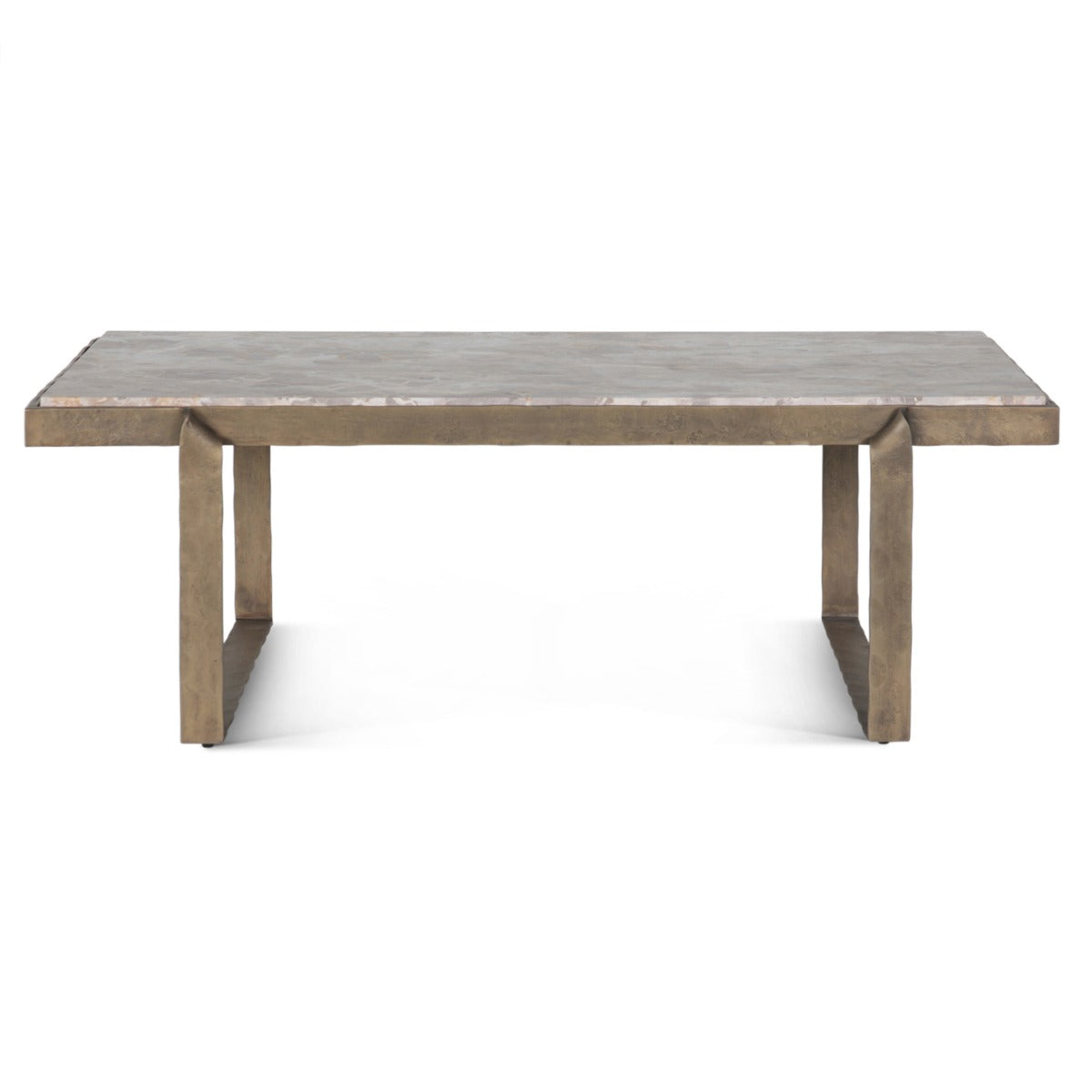 49" Capri Beige Marble Coffee Table