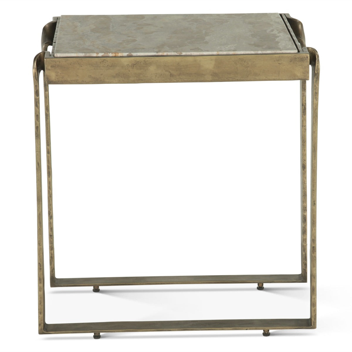 18" Capri Beige Marble Side Table