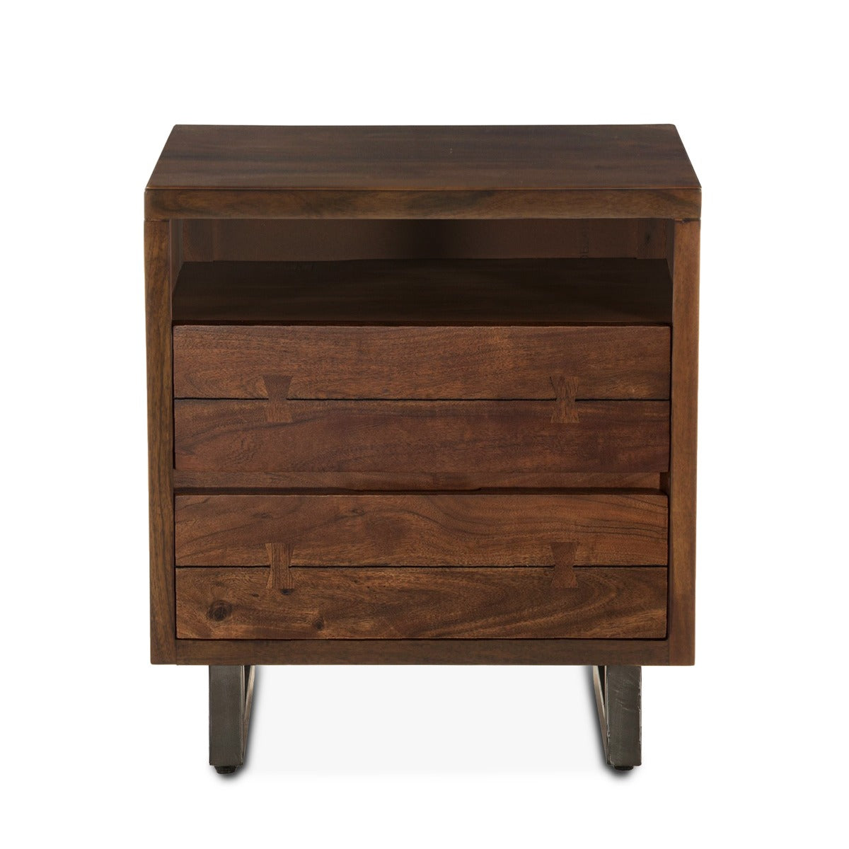 24" Walnut Wood Nightstand