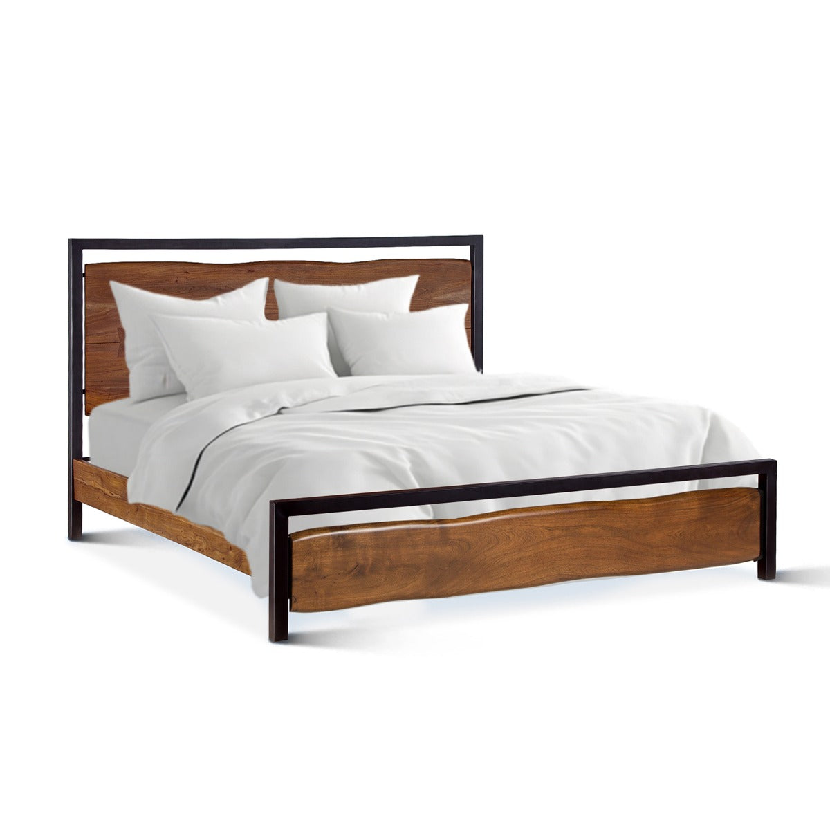 63" Walnut Queen Size Bed