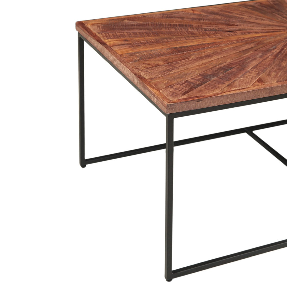 47" Sunburst Brownstone Acacia Coffee Table