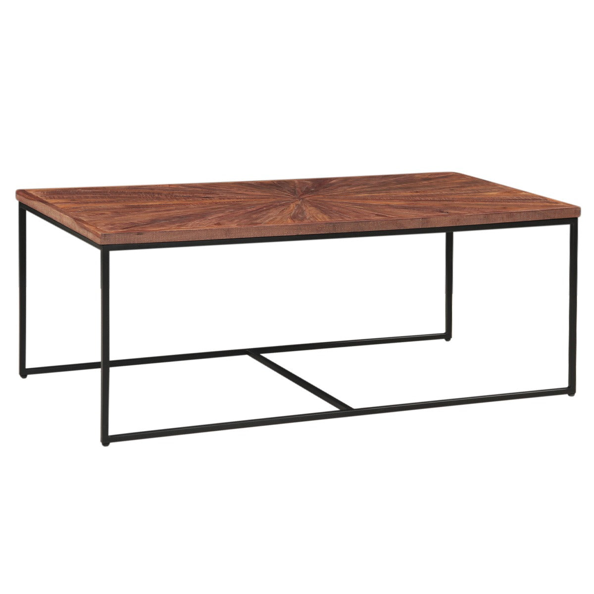 47" Sunburst Brownstone Acacia Coffee Table