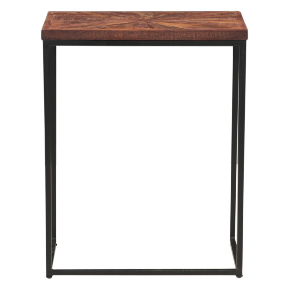 20" Sunburst Brownstone Iron Side Table