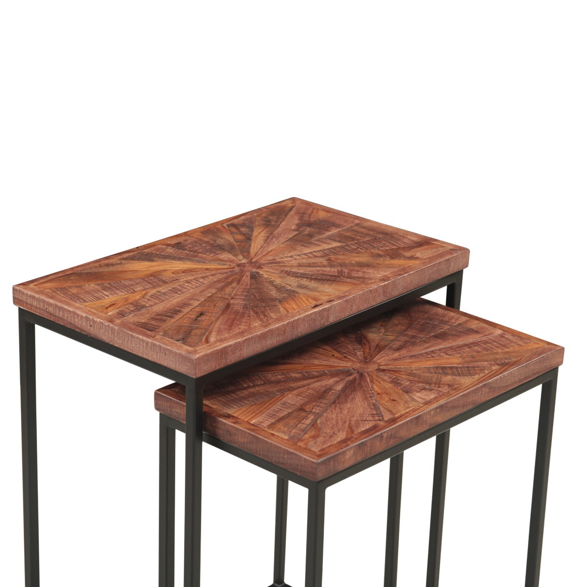 20" Sunburst Brownstone Iron Side Table