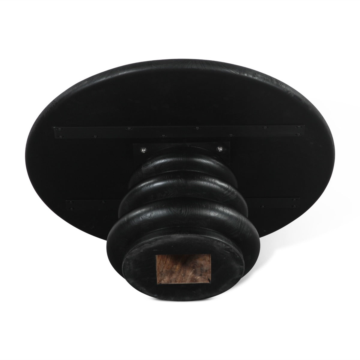 35" Distressed Black Mango Wood Coffee Table