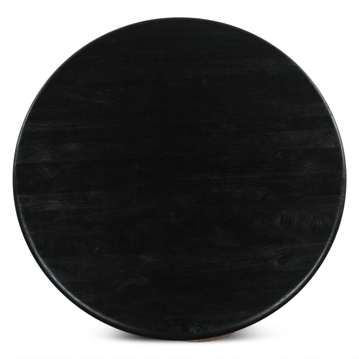 51" Distressed Black Mango Wood Round Table