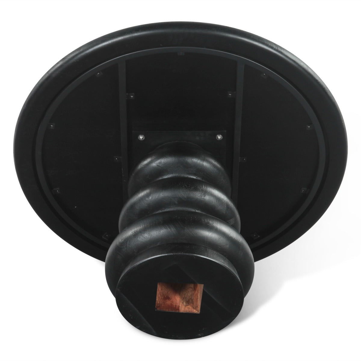 51" Distressed Black Mango Wood Round Table