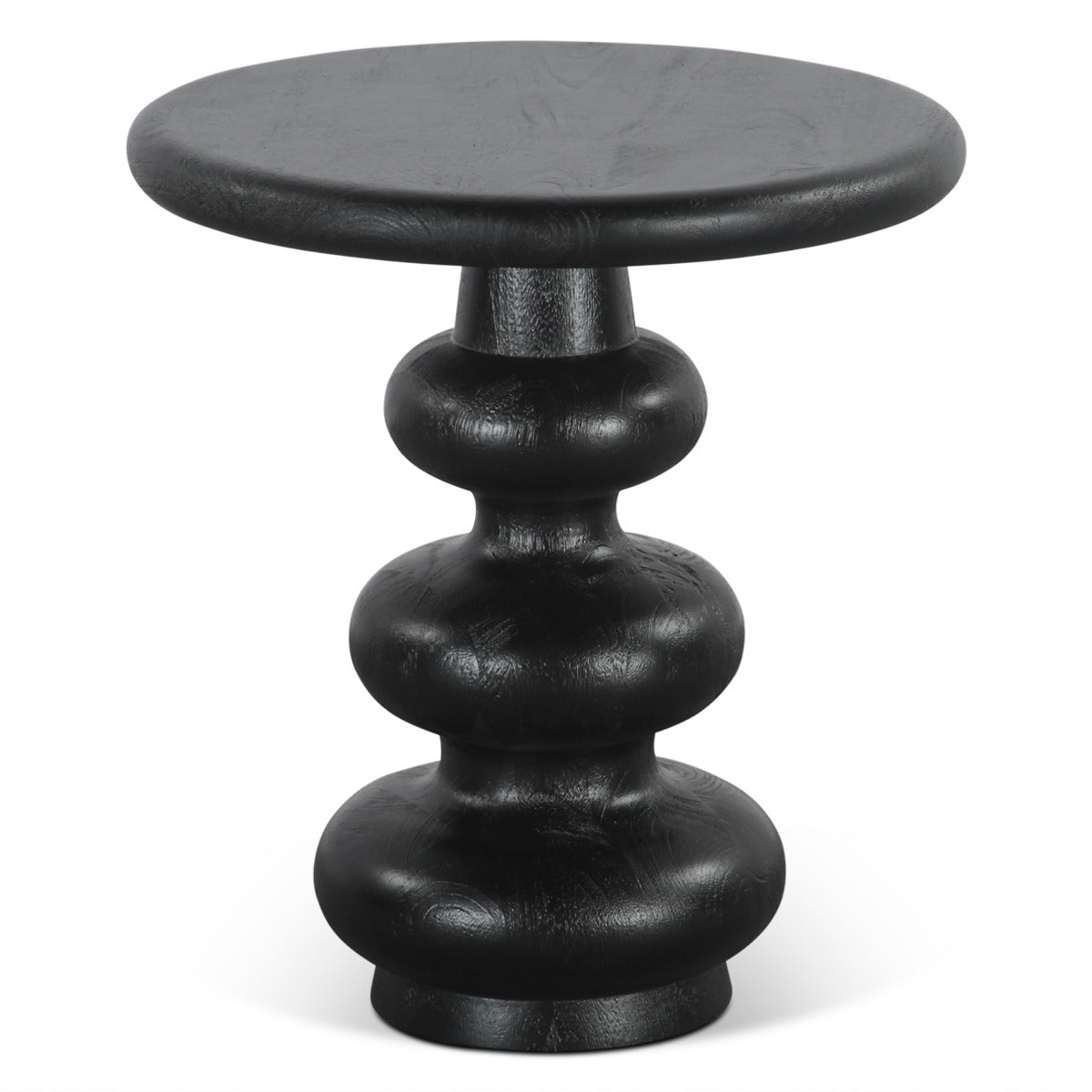 17" Black Mango Wood Side Table