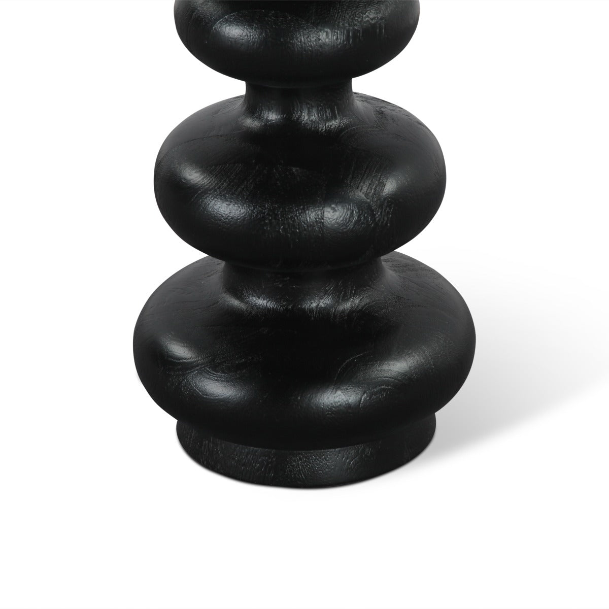 17" Black Mango Wood Side Table