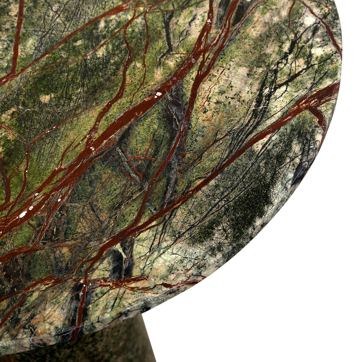 18" Green Bidasar Marble Side Table