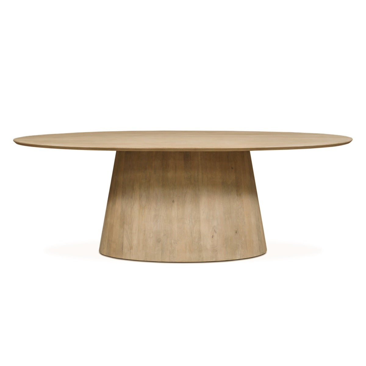 86" Natural White Mango Wood Oval Table