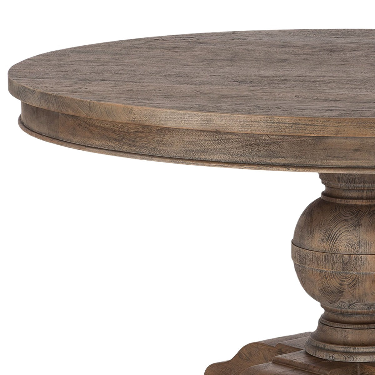48" Weathered Teak Mango Wood Round Table