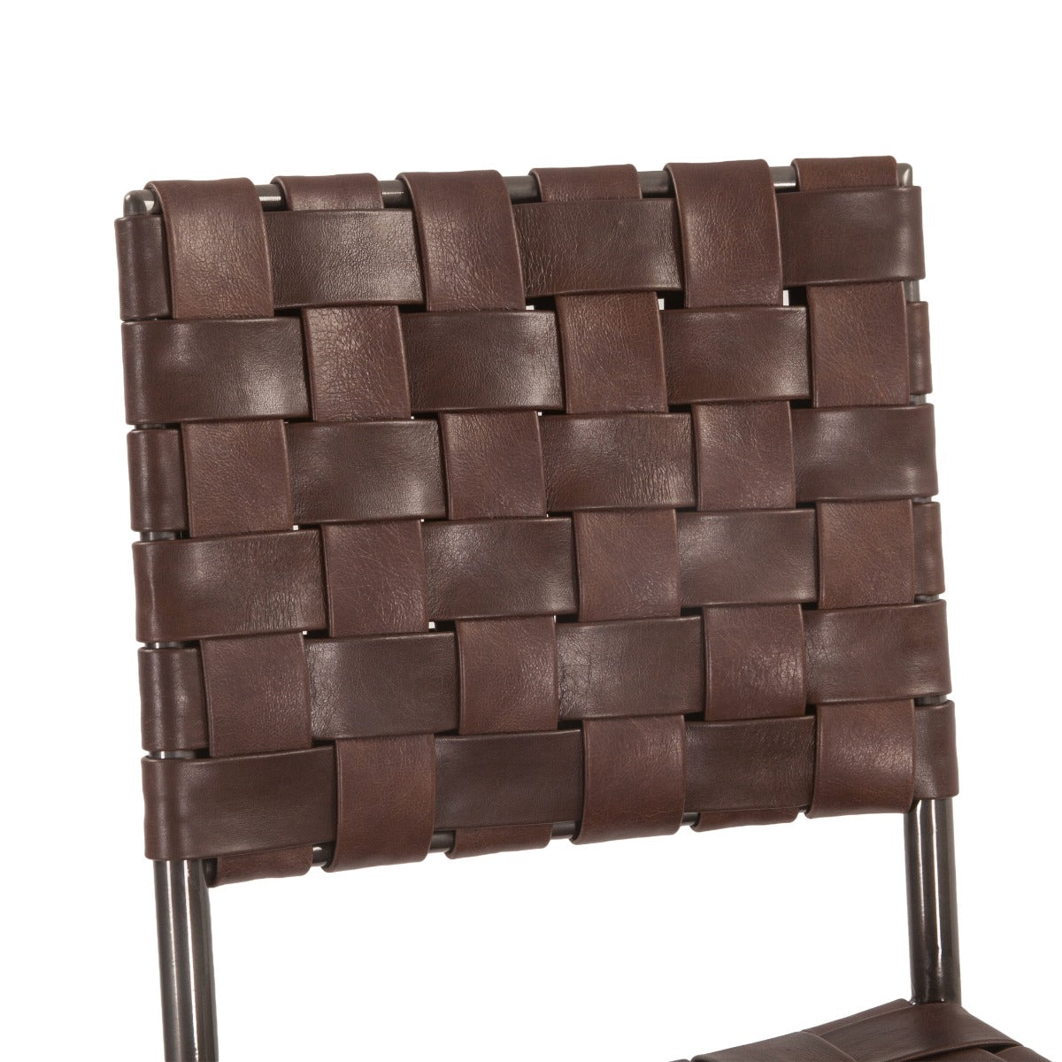 17" Brown Buffalo Leather Bar Chair