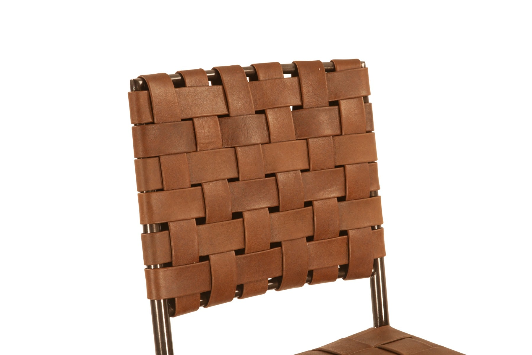 17" Brown Buffalo Leather Bar Chair