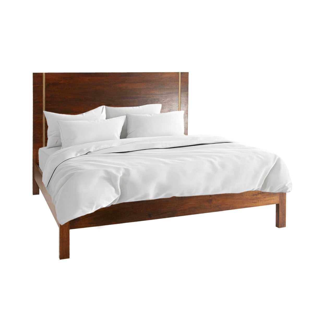 80" Honey Brown Mango Wood King Size Bed