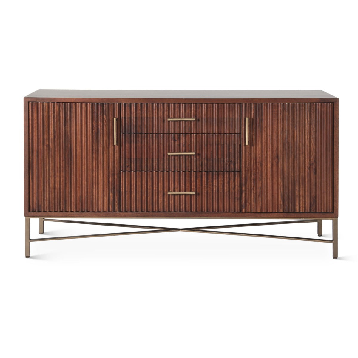 68" Honey Brown Mango Wood Sideboard