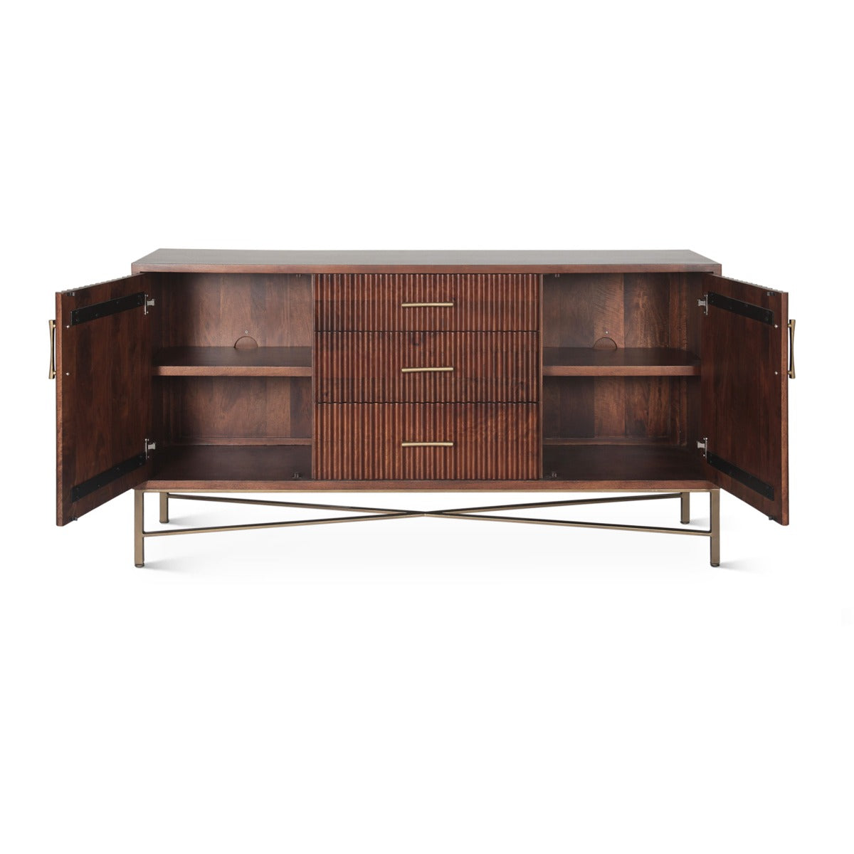 68" Honey Brown Mango Wood Sideboard