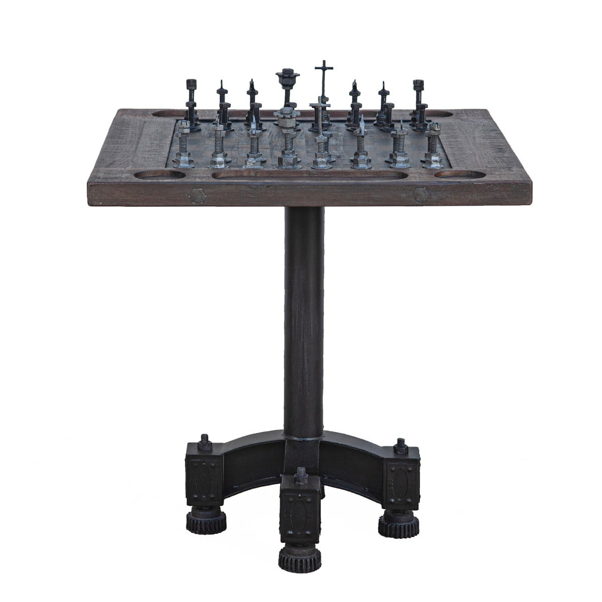30" Reclaimed Wood Chess Bistro Table