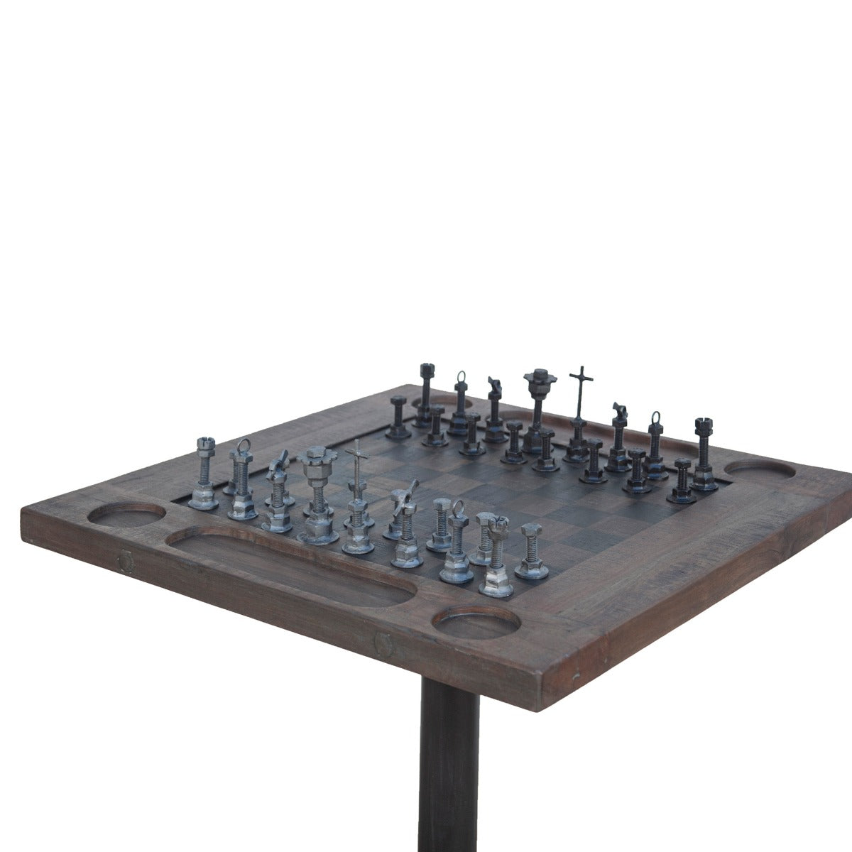 30" Reclaimed Wood Chess Bistro Table