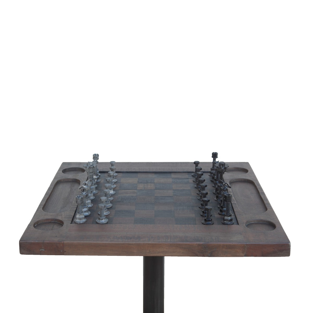 30" Reclaimed Wood Chess Bistro Table