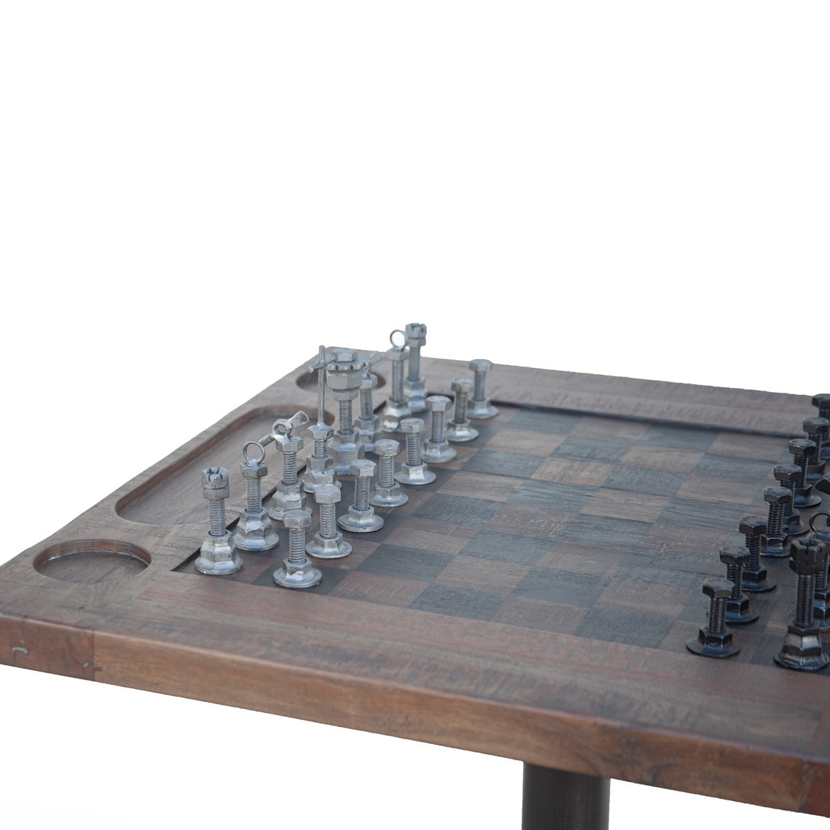30" Reclaimed Wood Chess Bistro Table