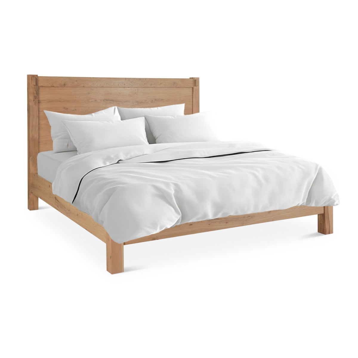 65" Distressed Oak Queen Size Bed