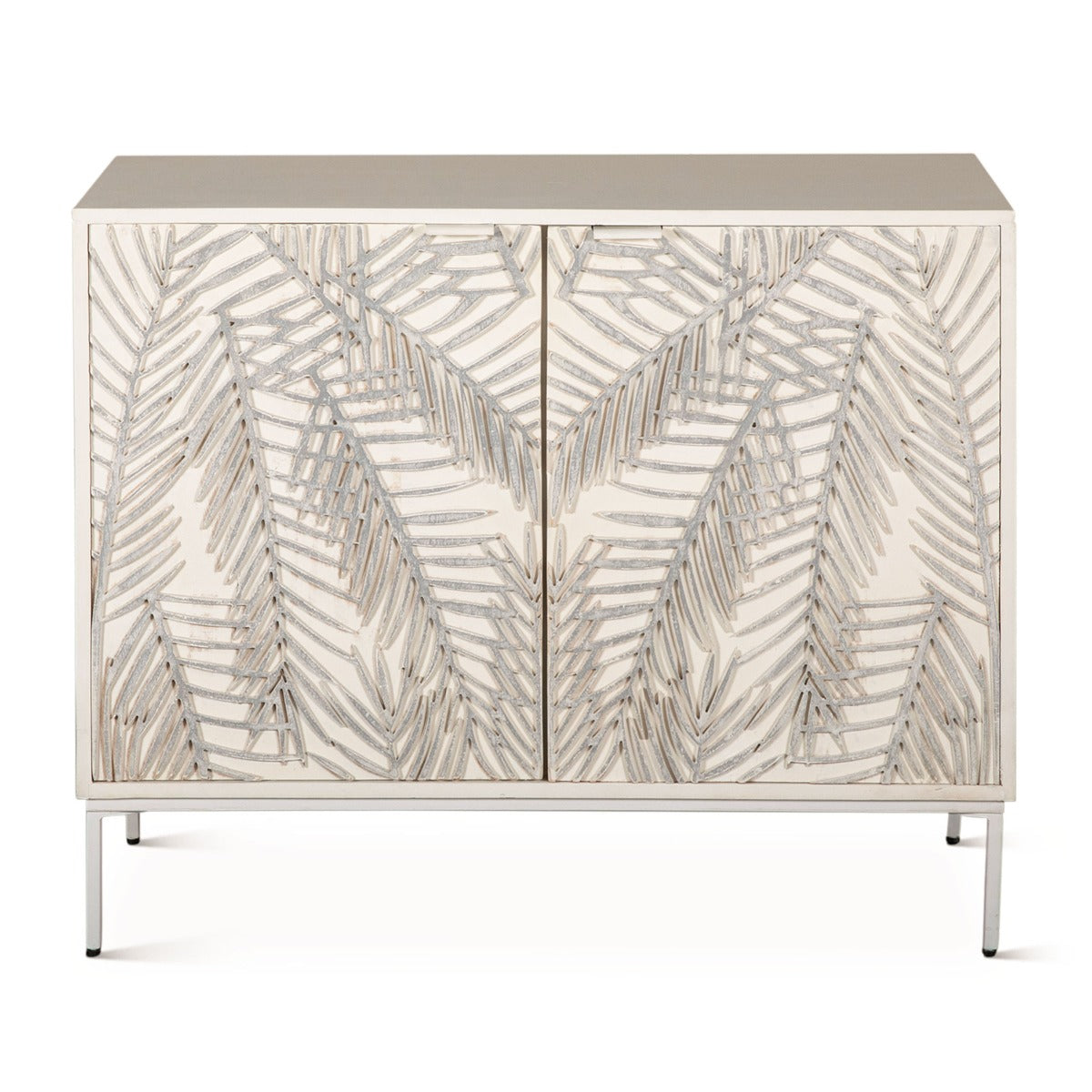 38" Coastal White Mango Wood Cabinet