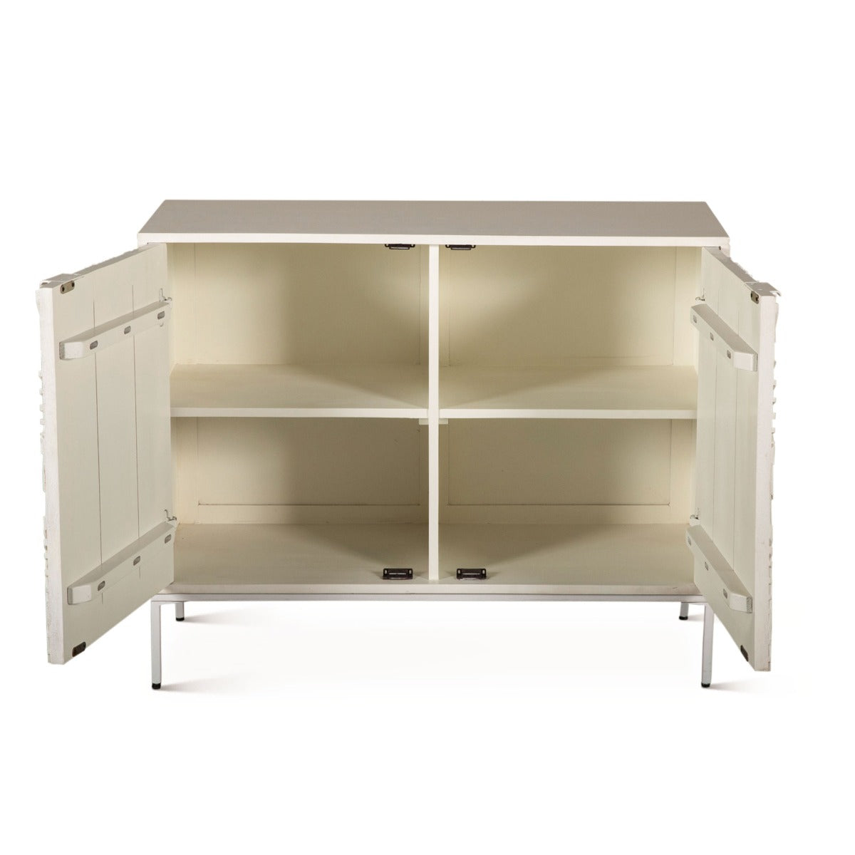 38" Coastal White Mango Wood Cabinet