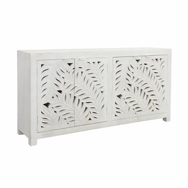 70" Distressed White Sheesham Wood Sideboard