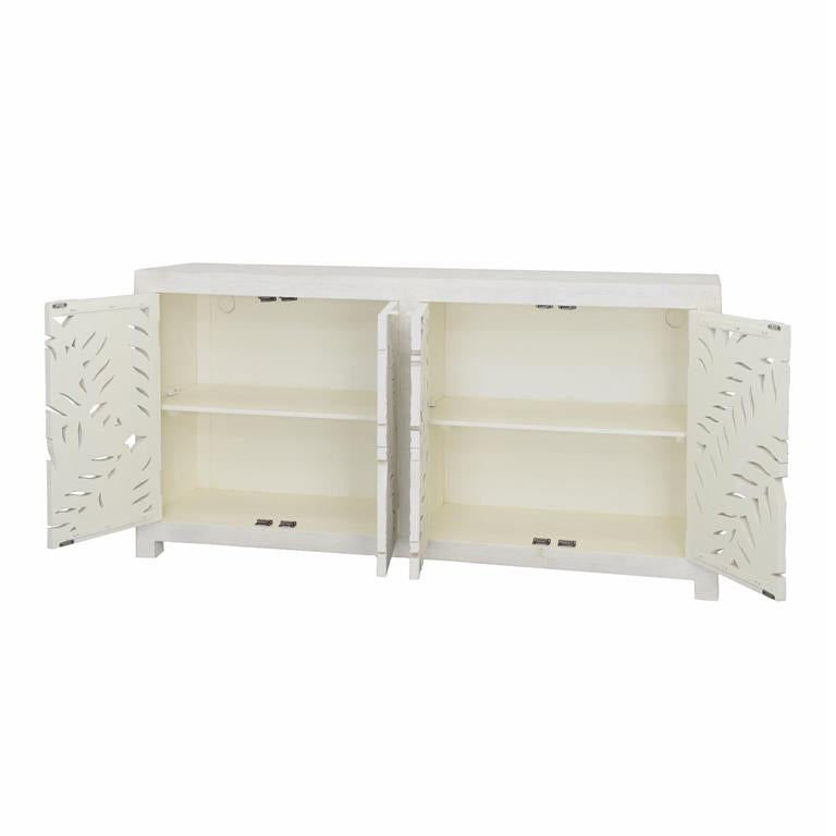70" Distressed White Sheesham Wood Sideboard