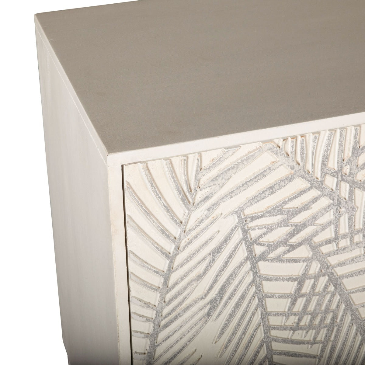 57" Coastal White Mango Wood Sideboard