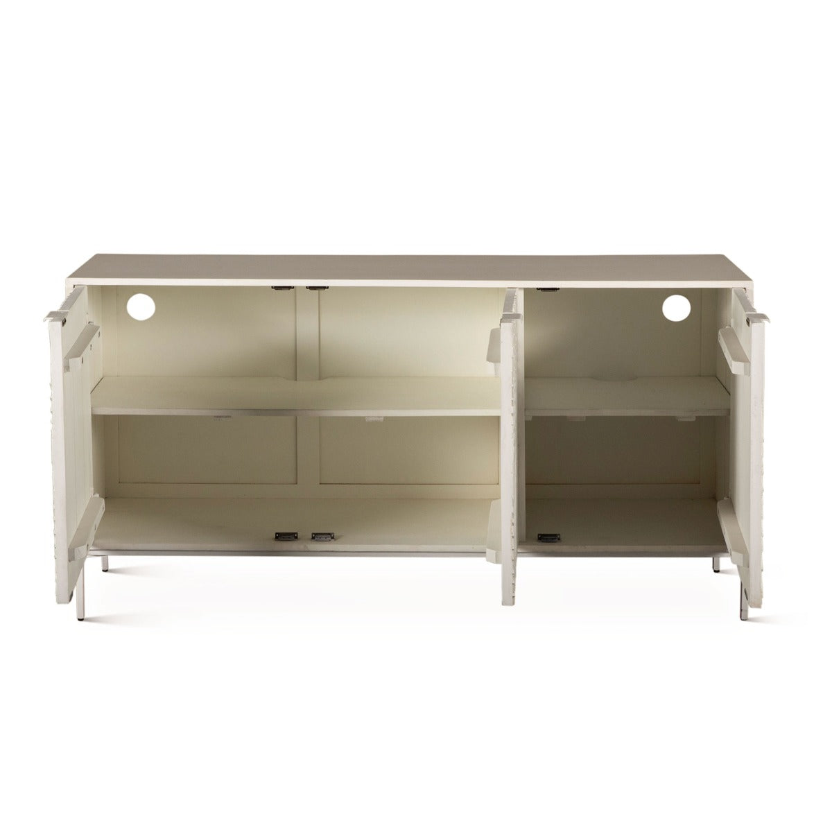 57" Coastal White Mango Wood Sideboard