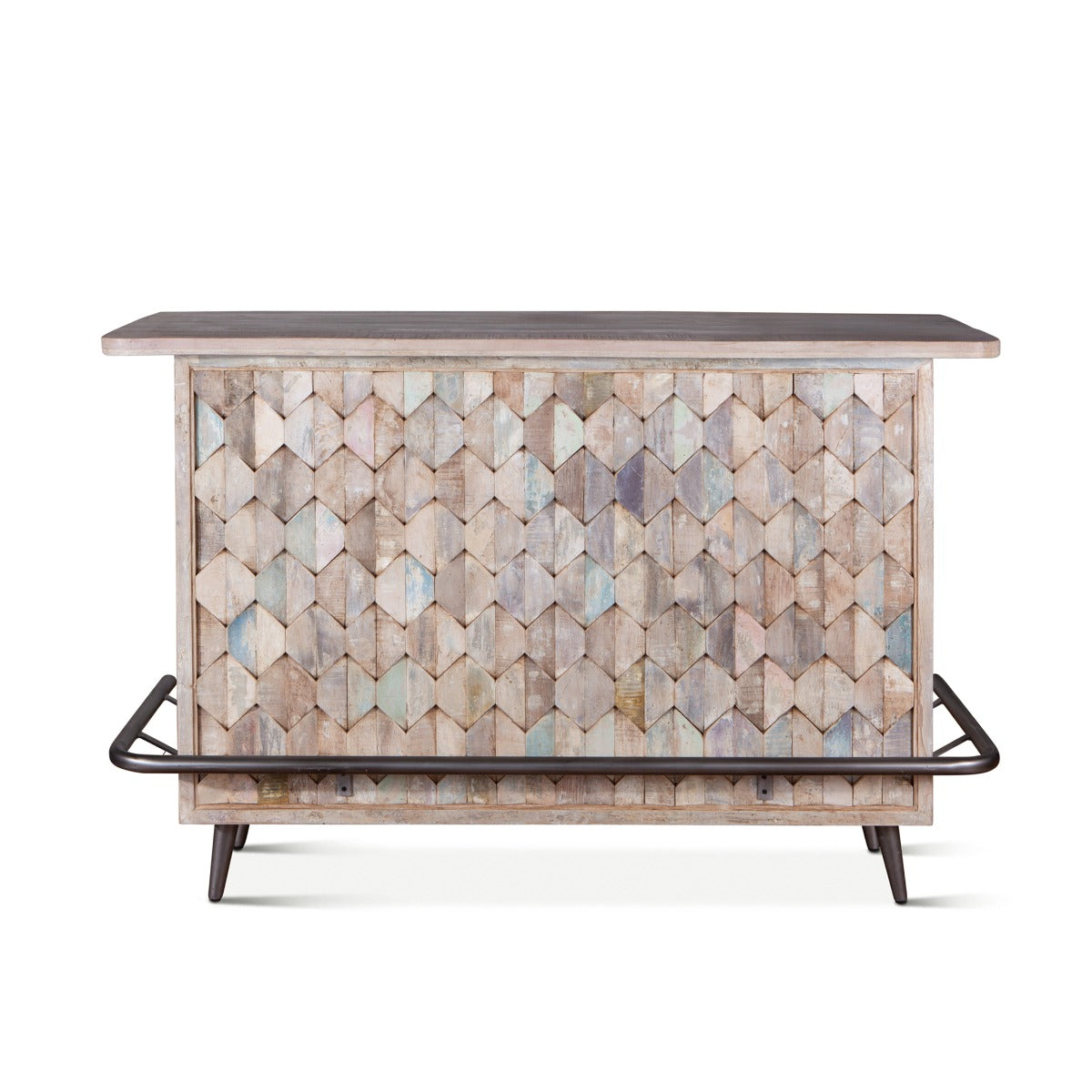 62" Vintage Teal Reclaimed Wood Bar