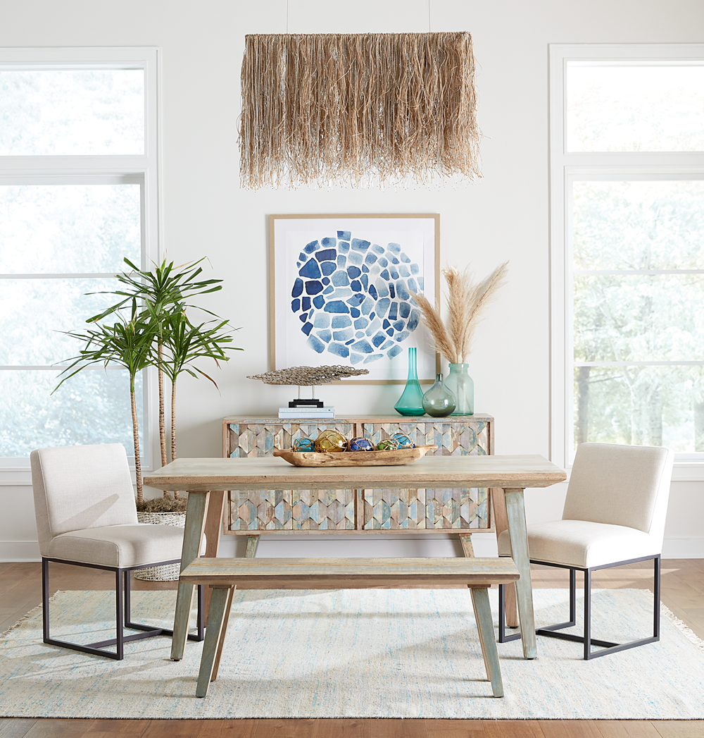 66" Vintage Teal Reclaimed Wood Dining Table