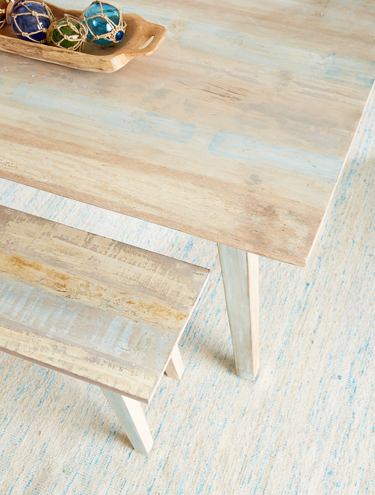 66" Vintage Teal Reclaimed Wood Dining Table