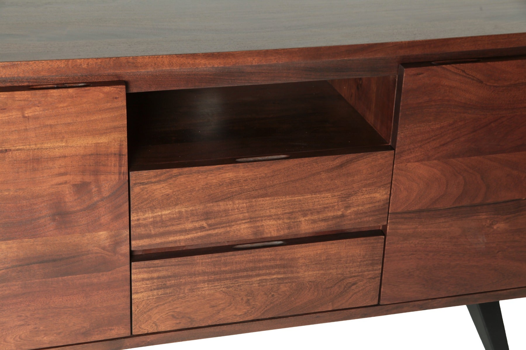 54" Walnut Acacia Wood Media Cabinet
