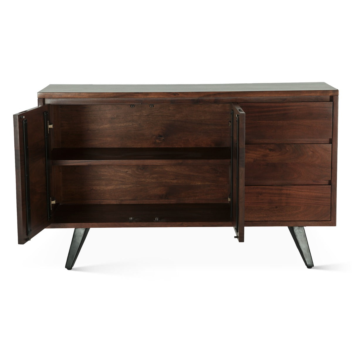 54" Walnut Acacia Wood Sideboard