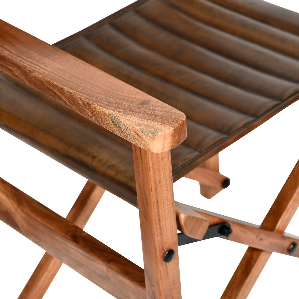 23" Folding Dining Chair in Antique Whiskey Leather