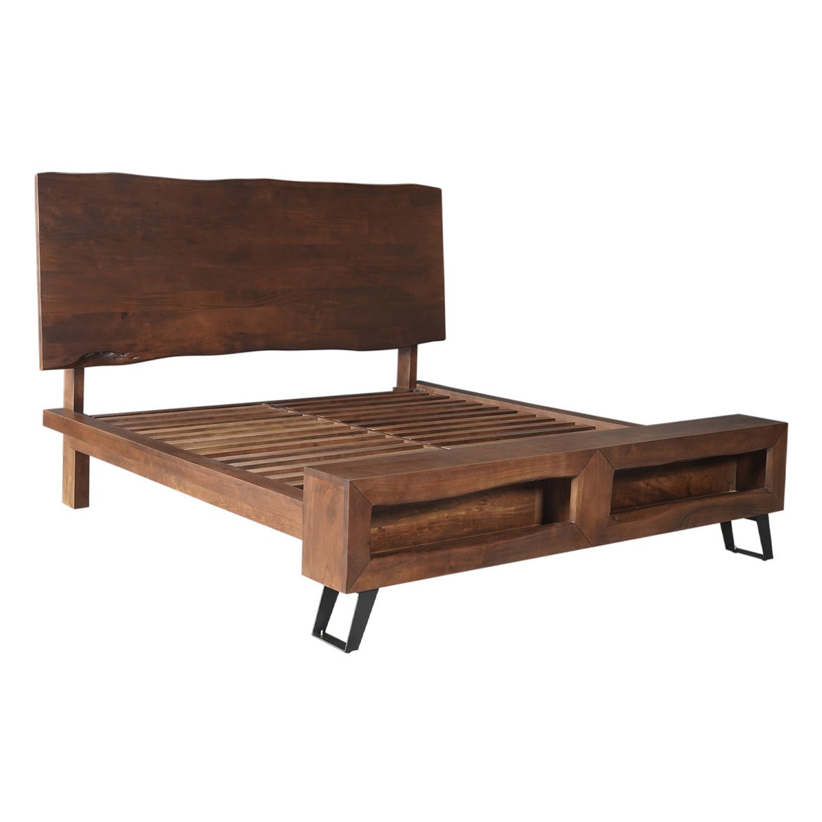 75" Walnut Queen Size Bed
