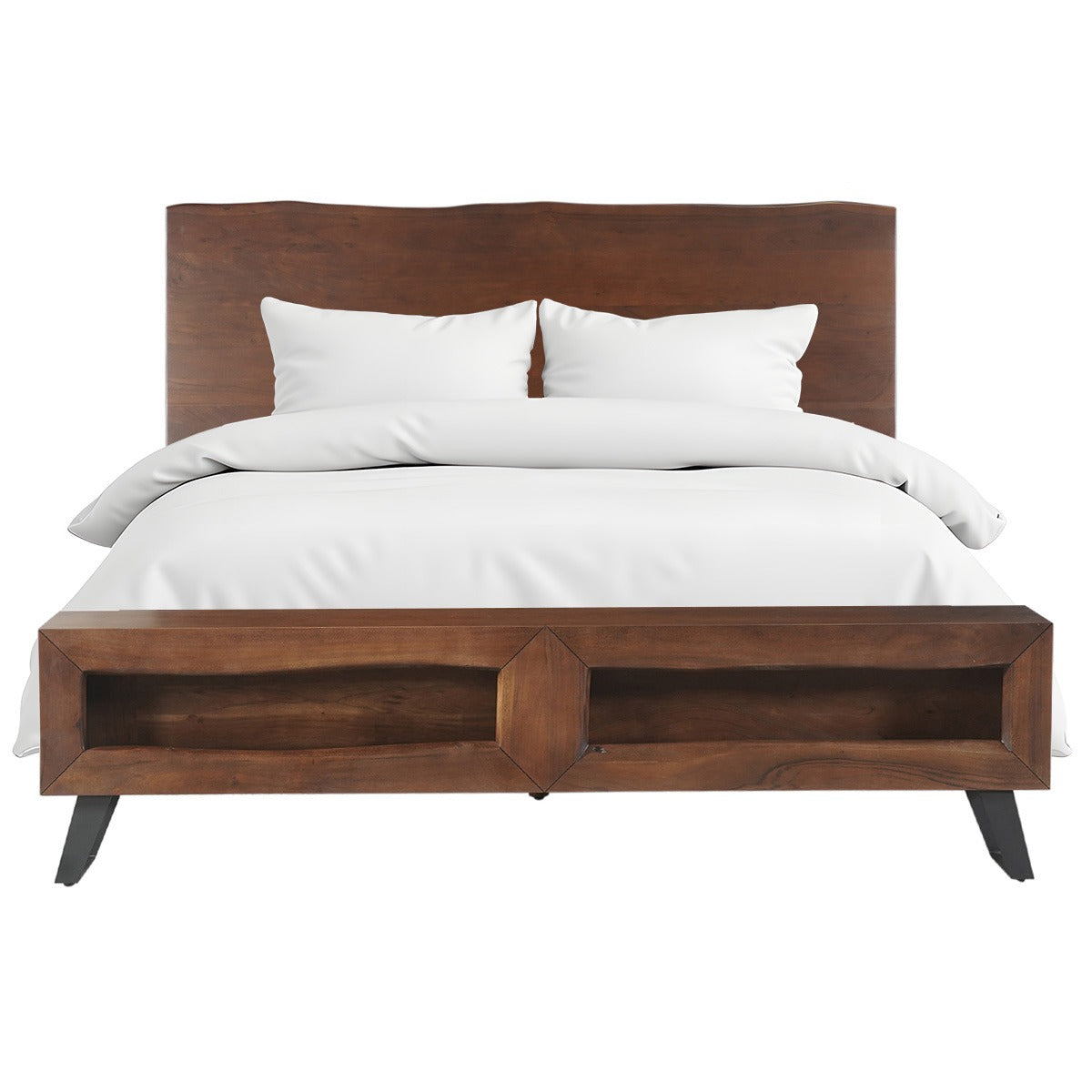 90" Walnut King Size Bed