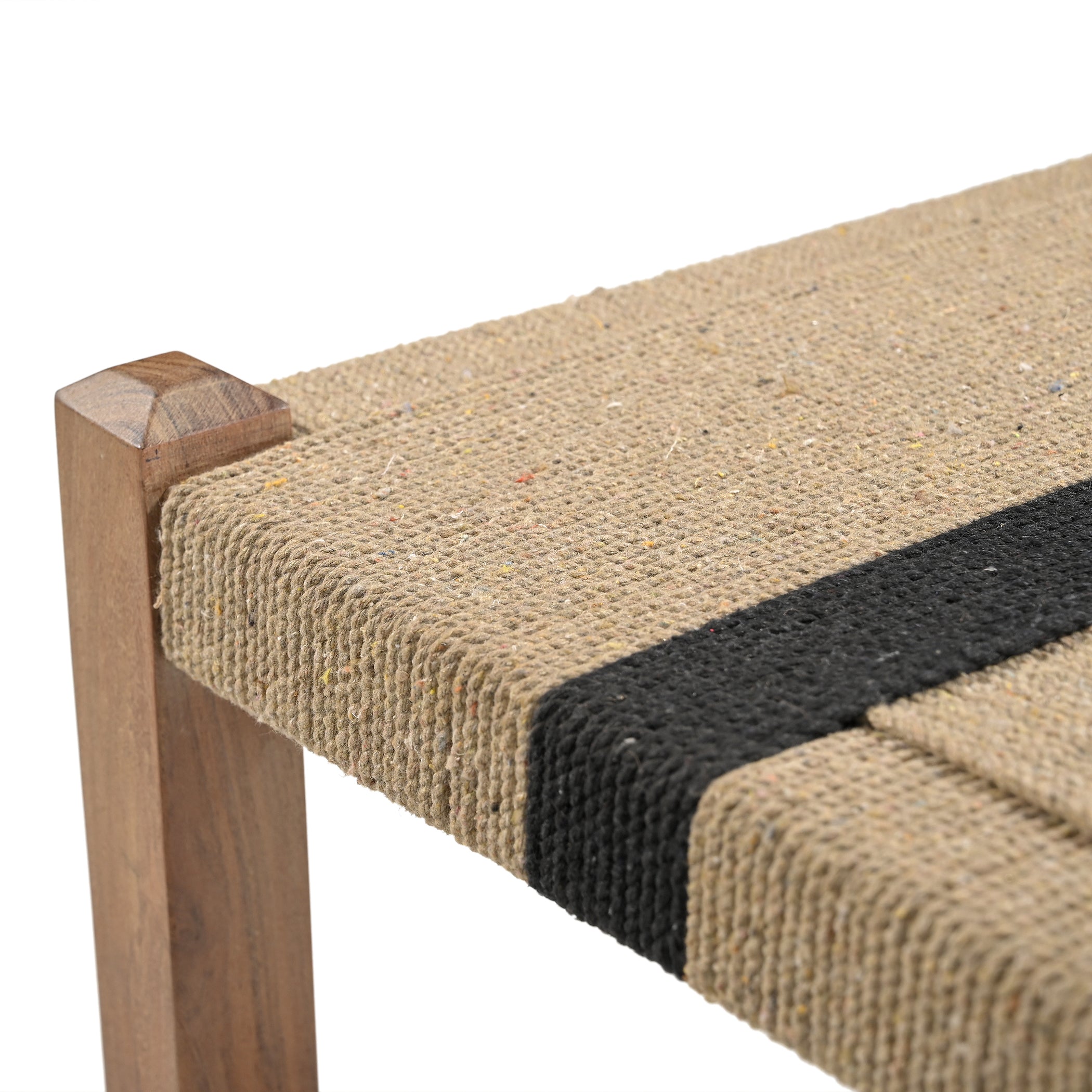 20" Woven Natural Mango Ottoman