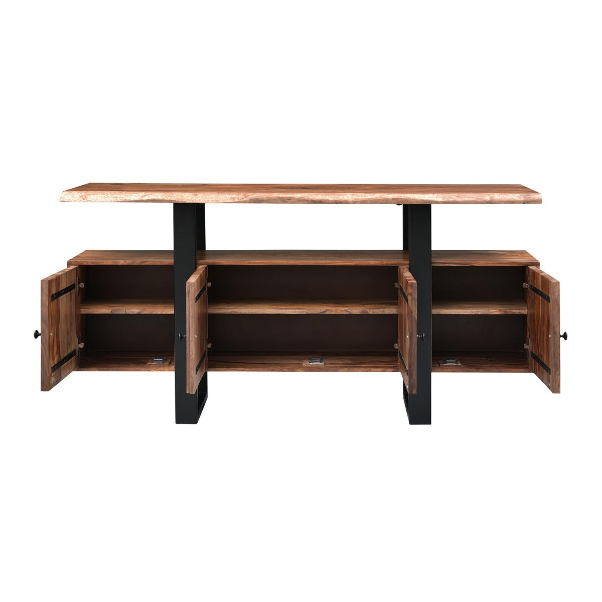 63" Brownstone Sheesham Wood Media Cabinet