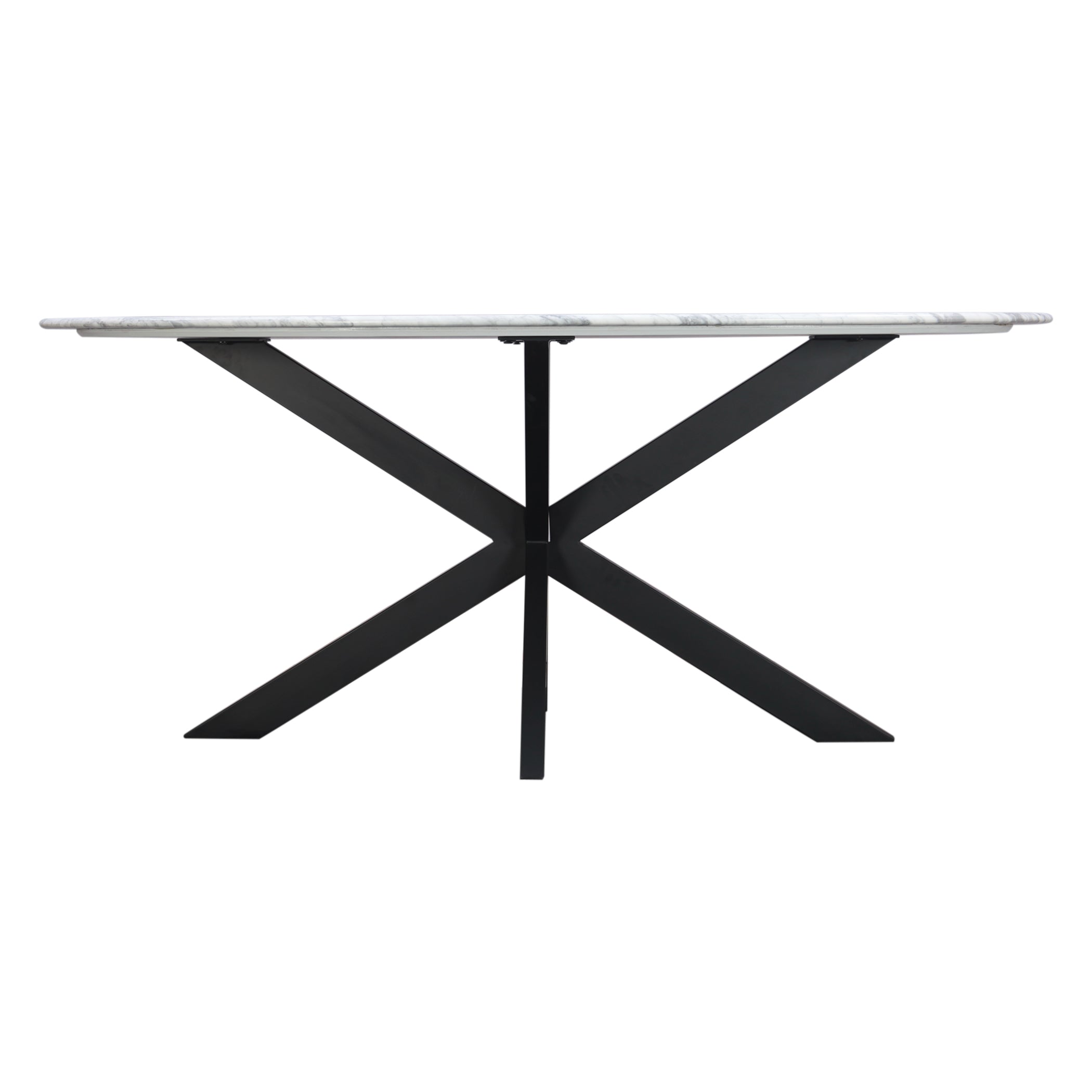 70" Satvario White Marble Oval Dining Table