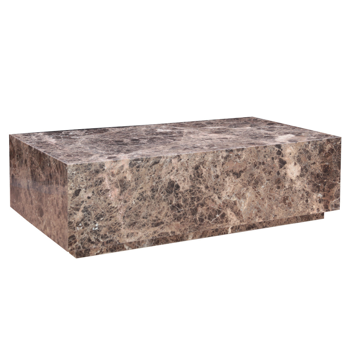 56" Dark Emperador Marble Coffee Table
